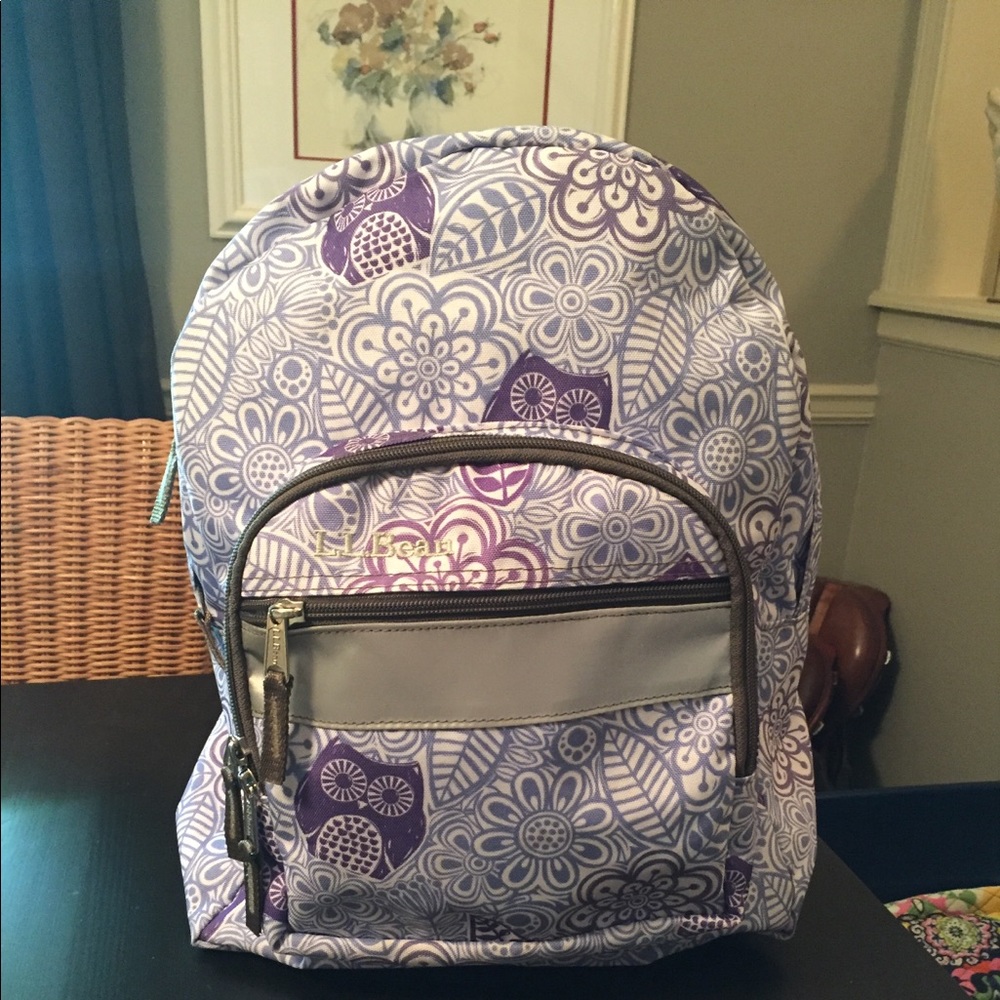 NWOT L.L.Bean lilac owl Backpack